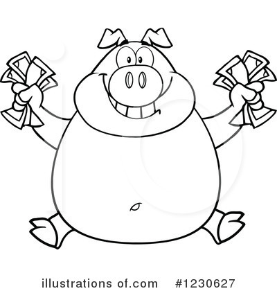 Royalty-Free (RF) Pig Clipart Illustration by Hit Toon - Stock Sample #1230627