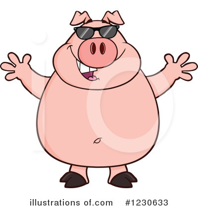 Royalty-Free (RF) Pig Clipart Illustration by Hit Toon - Stock Sample #1230633