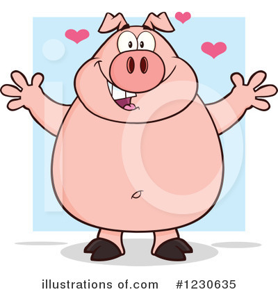 Royalty-Free (RF) Pig Clipart Illustration by Hit Toon - Stock Sample #1230635