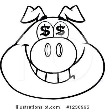 Royalty-Free (RF) Pig Clipart Illustration by Hit Toon - Stock Sample #1230995