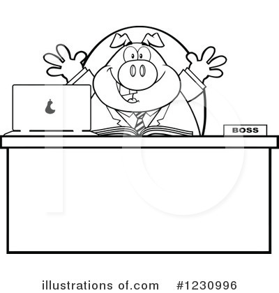 Royalty-Free (RF) Pig Clipart Illustration by Hit Toon - Stock Sample #1230996