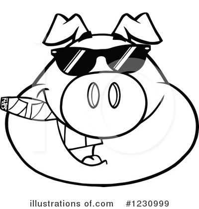 Royalty-Free (RF) Pig Clipart Illustration by Hit Toon - Stock Sample #1230999