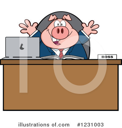 Royalty-Free (RF) Pig Clipart Illustration by Hit Toon - Stock Sample #1231003