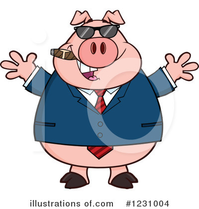 Royalty-Free (RF) Pig Clipart Illustration by Hit Toon - Stock Sample #1231004
