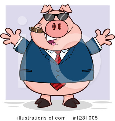 Royalty-Free (RF) Pig Clipart Illustration by Hit Toon - Stock Sample #1231005
