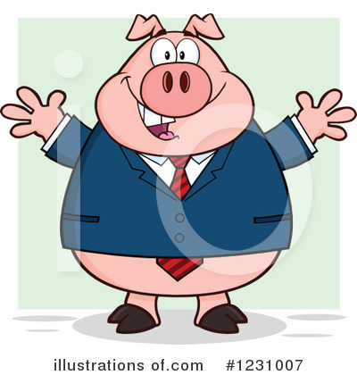 Royalty-Free (RF) Pig Clipart Illustration by Hit Toon - Stock Sample #1231007