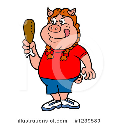 Royalty-Free (RF) Pig Clipart Illustration by LaffToon - Stock Sample #1239589