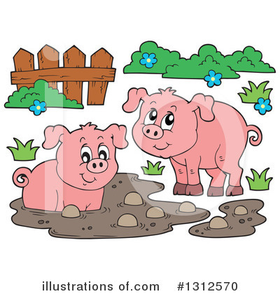 Royalty-Free (RF) Pig Clipart Illustration by visekart - Stock Sample #1312570
