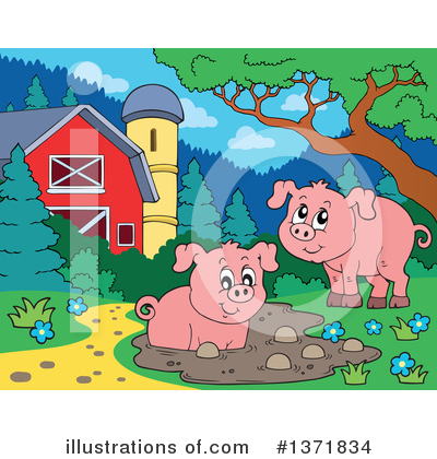 Royalty-Free (RF) Pig Clipart Illustration by visekart - Stock Sample #1371834