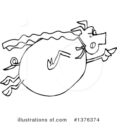 Flying Pig Clipart #1376374 by djart