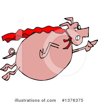 Flying Pig Clipart #1376375 by djart