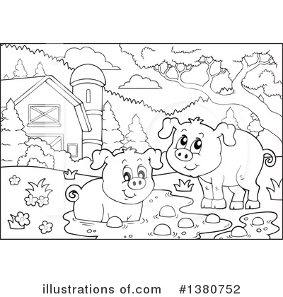 Royalty-Free (RF) Pig Clipart Illustration by visekart - Stock Sample #1380752