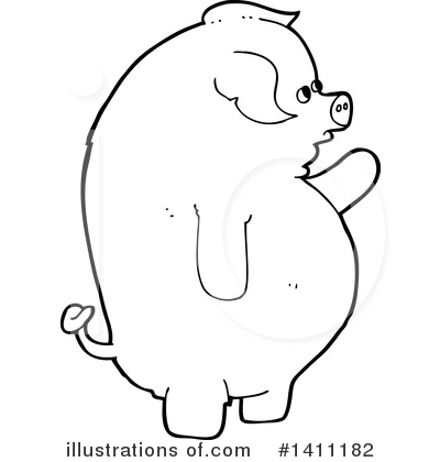 Royalty-Free (RF) Pig Clipart Illustration by lineartestpilot - Stock Sample #1411182