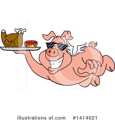 Flying Pig Clipart #1414021 by LaffToon