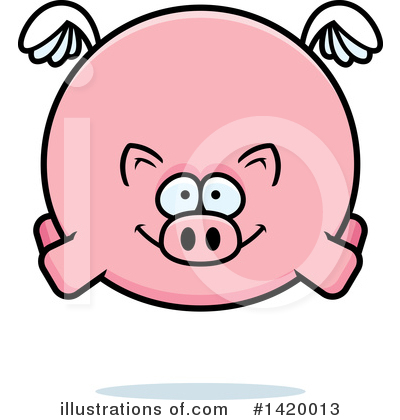 Flying Pig Clipart #1420013 by Cory Thoman