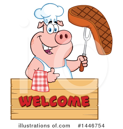 Royalty-Free (RF) Pig Clipart Illustration by Hit Toon - Stock Sample #1446754