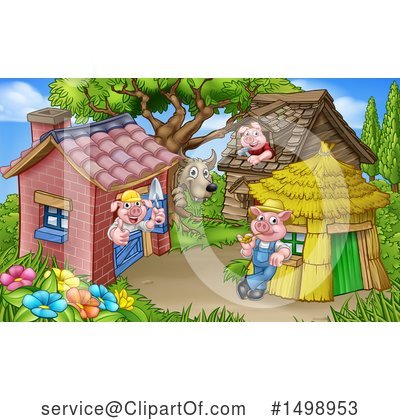 Three Little Pigs Clipart #1498953 by AtStockIllustration