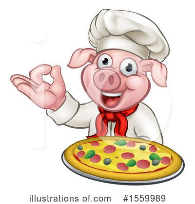 Pig Chef Clipart #1559989 by AtStockIllustration