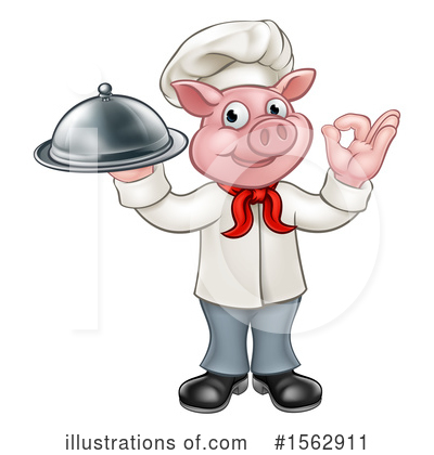 Pig Chef Clipart #1562911 by AtStockIllustration