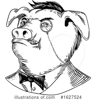 Royalty-Free (RF) Pig Clipart Illustration by patrimonio - Stock Sample #1627524