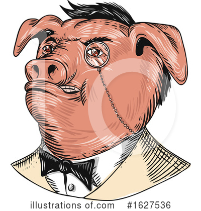 Royalty-Free (RF) Pig Clipart Illustration by patrimonio - Stock Sample #1627536