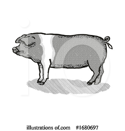 Royalty-Free (RF) Pig Clipart Illustration by patrimonio - Stock Sample #1680697