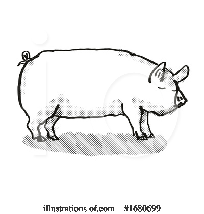 Royalty-Free (RF) Pig Clipart Illustration by patrimonio - Stock Sample #1680699