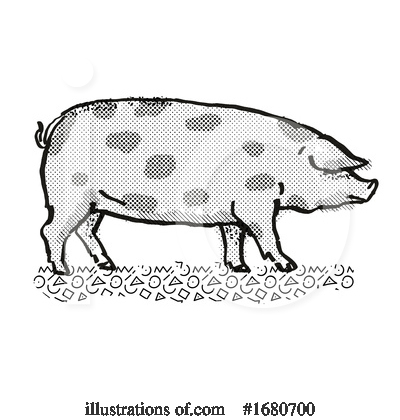 Royalty-Free (RF) Pig Clipart Illustration by patrimonio - Stock Sample #1680700