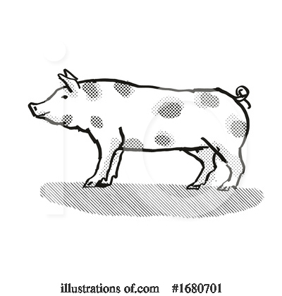 Royalty-Free (RF) Pig Clipart Illustration by patrimonio - Stock Sample #1680701