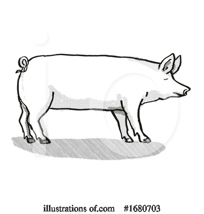 Royalty-Free (RF) Pig Clipart Illustration by patrimonio - Stock Sample #1680703
