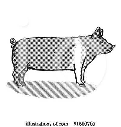 Royalty-Free (RF) Pig Clipart Illustration by patrimonio - Stock Sample #1680705