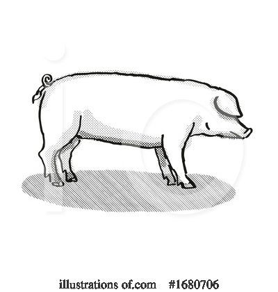 Royalty-Free (RF) Pig Clipart Illustration by patrimonio - Stock Sample #1680706