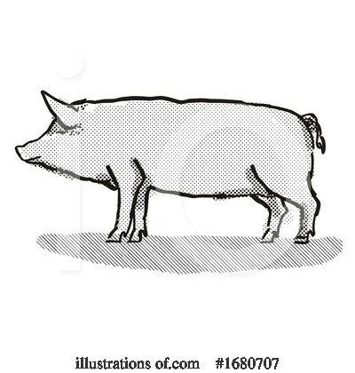 Royalty-Free (RF) Pig Clipart Illustration by patrimonio - Stock Sample #1680707