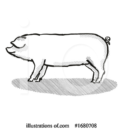 Royalty-Free (RF) Pig Clipart Illustration by patrimonio - Stock Sample #1680708