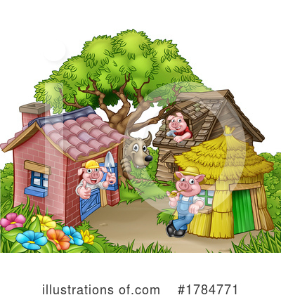 The Three Little Pigs Clipart #1784771 by AtStockIllustration