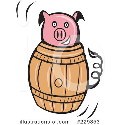 Royalty-Free (RF) Pig Clipart Illustration by patrimonio - Stock Sample #229353