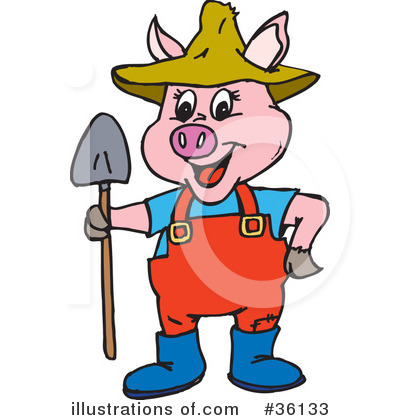 Royalty-Free (RF) Pig Clipart Illustration by Dennis Holmes Designs - Stock Sample #36133