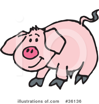 Royalty-Free (RF) Pig Clipart Illustration by Dennis Holmes Designs - Stock Sample #36136