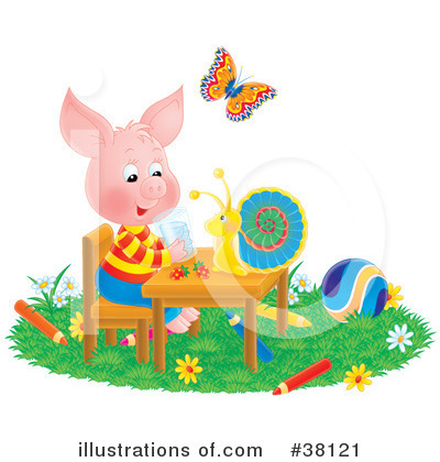 Royalty-Free (RF) Pig Clipart Illustration by Alex Bannykh - Stock Sample #38121