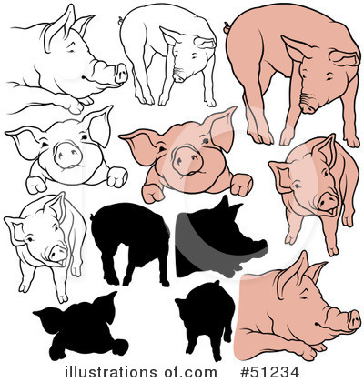 Royalty-Free (RF) Pig Clipart Illustration by dero - Stock Sample #51234