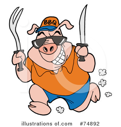 Royalty-Free (RF) Pig Clipart Illustration by LaffToon - Stock Sample #74892