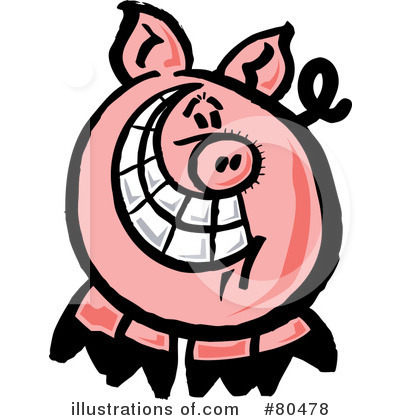 Royalty-Free (RF) Pig Clipart Illustration by Zooco - Stock Sample #80478