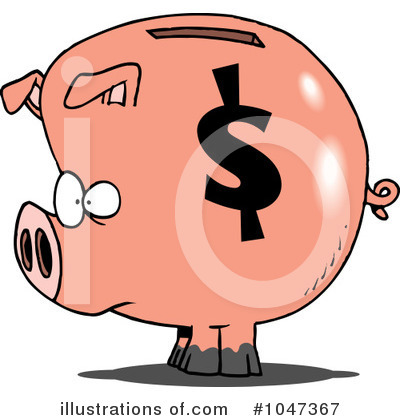 Royalty-Free (RF) Piggy Bank Clipart Illustration by toonaday - Stock Sample #1047367