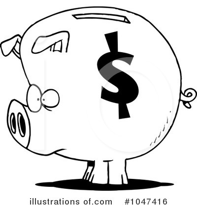 Royalty-Free (RF) Piggy Bank Clipart Illustration by toonaday - Stock Sample #1047416