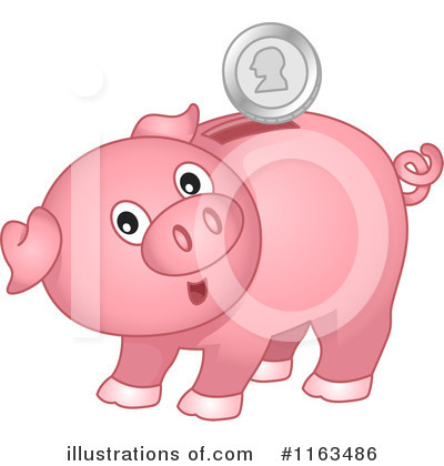 Royalty-Free (RF) Piggy Bank Clipart Illustration by BNP Design Studio - Stock Sample #1163486