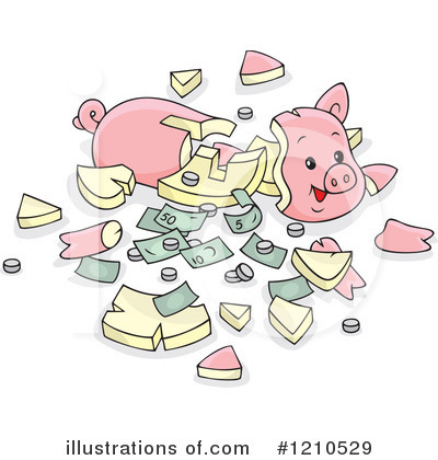 Royalty-Free (RF) Piggy Bank Clipart Illustration by Alex Bannykh - Stock Sample #1210529
