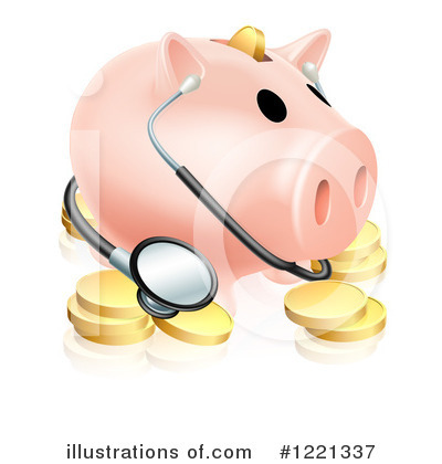 Royalty-Free (RF) Piggy Bank Clipart Illustration by AtStockIllustration - Stock Sample #1221337