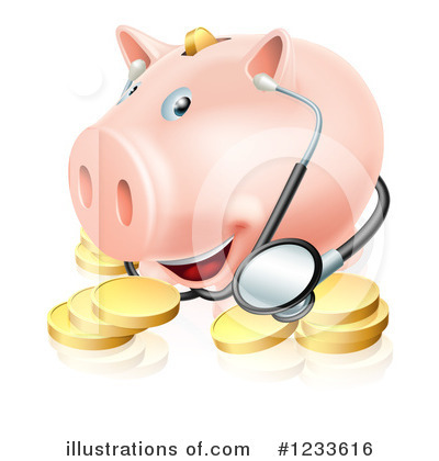 Royalty-Free (RF) Piggy Bank Clipart Illustration by AtStockIllustration - Stock Sample #1233616