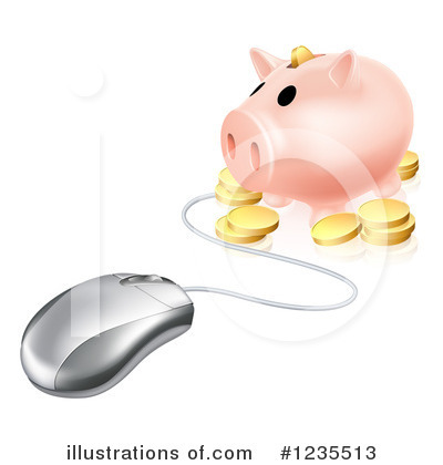 Royalty-Free (RF) Piggy Bank Clipart Illustration by AtStockIllustration - Stock Sample #1235513