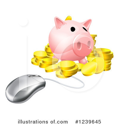 Royalty-Free (RF) Piggy Bank Clipart Illustration by AtStockIllustration - Stock Sample #1239645